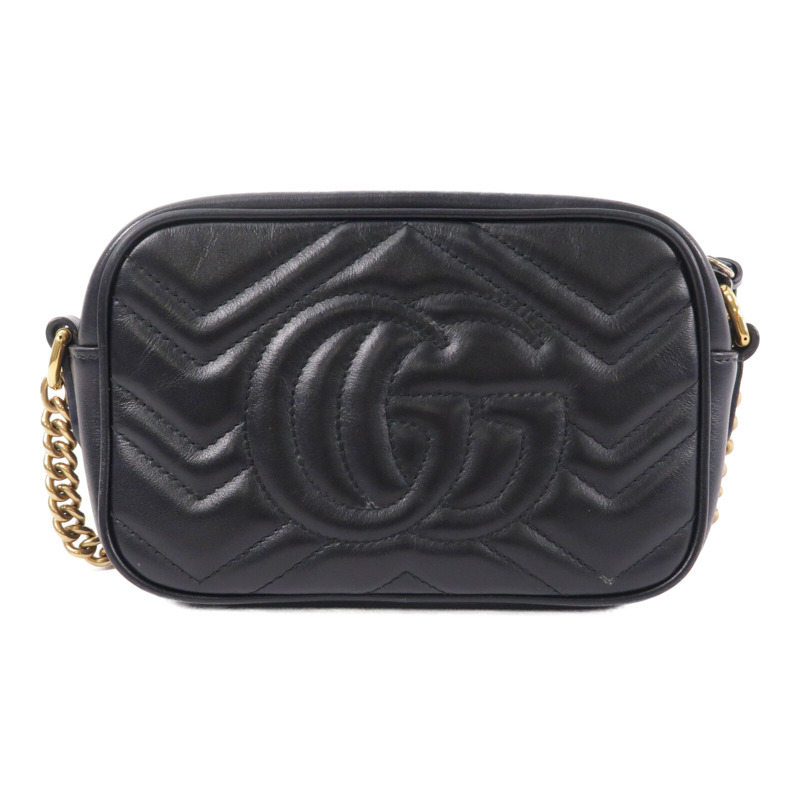 GUCCI 牛皮皮革GG Marmont Bag鏈帶肩背袋-1