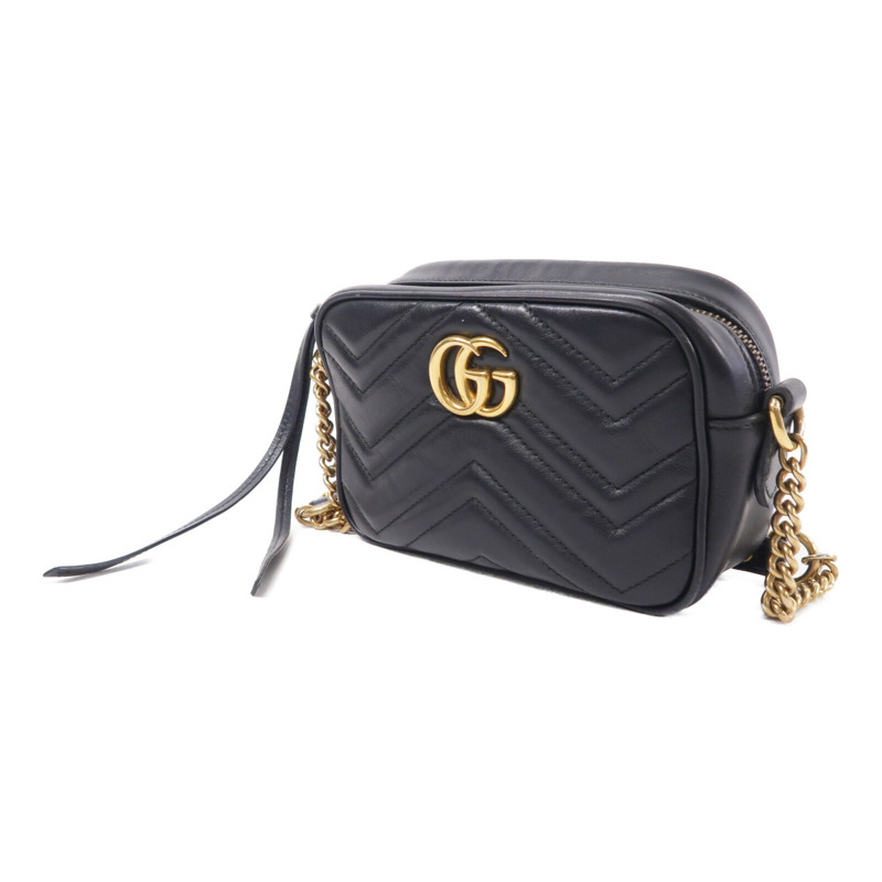 GUCCI 牛皮皮革GG Marmont Bag鏈帶肩背袋-2