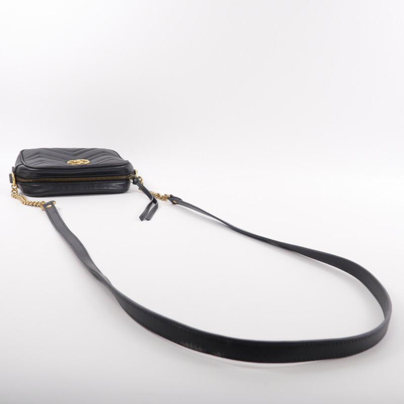 GUCCI 牛皮皮革GG Marmont Bag鏈帶肩背袋-8