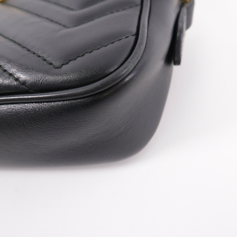 GUCCI 牛皮皮革GG Marmont Bag鏈帶肩背袋-12