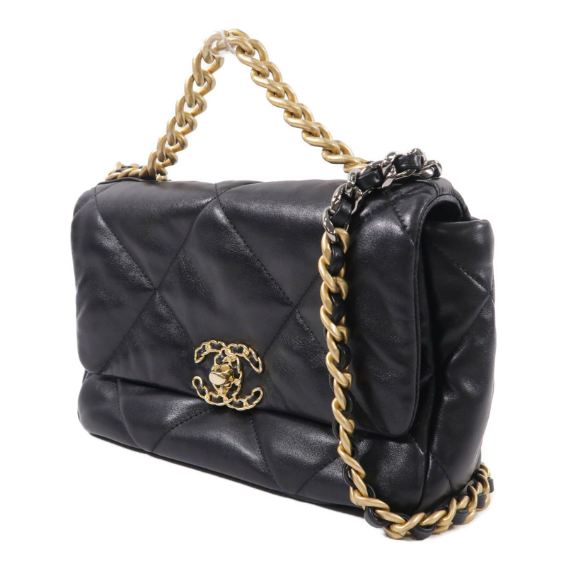 CHANEL 羊皮皮革C19 Small鏈帶肩背袋-2