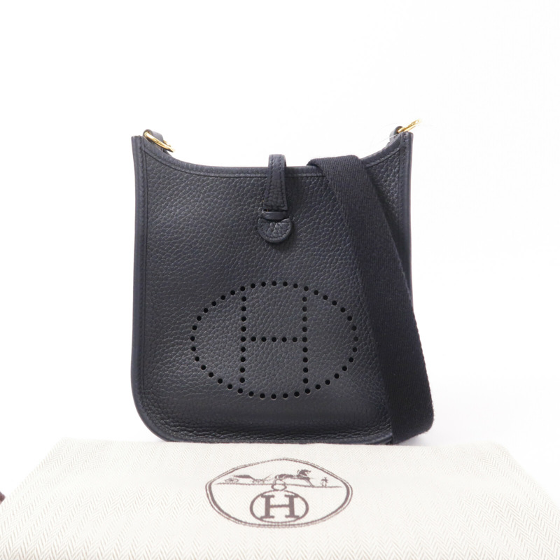 HERMES Clemence皮革Evelyne TPM肩背袋Noir-10