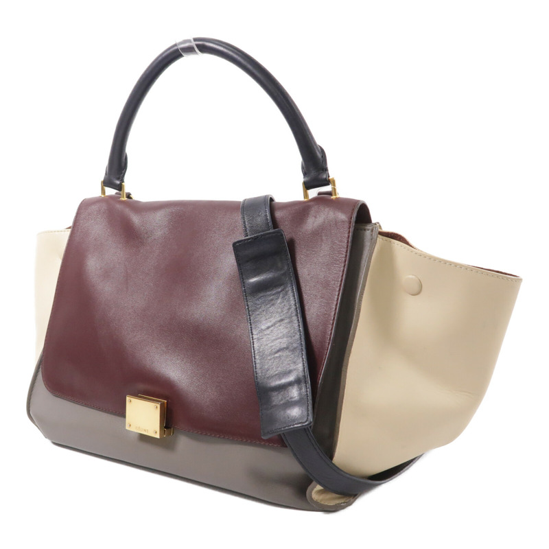 CELINE 牛皮皮革2 Way Shoulder手挽肩背兩用袋-2