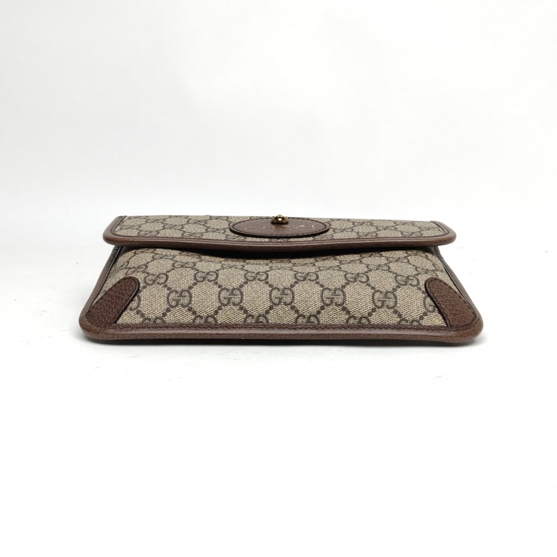 GUCCI NeoVintage虎頭腰包烏木色PVC金扣-3