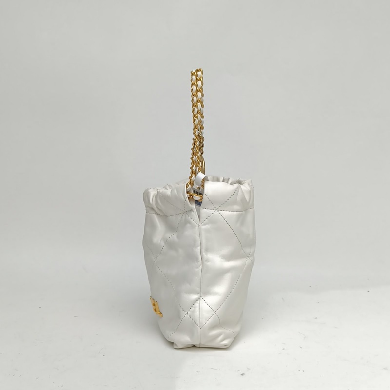 CHANEL 22BagTote托特包Mini白色牛皮晶片金扣-1