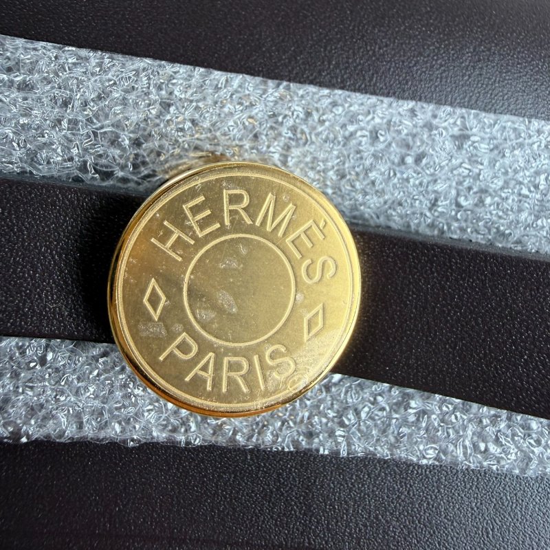 近新閒置未使用 HERMES 愛馬仕 Mini Herbag 20 帆布X牛皮 烏木色金釦 斜背包 W刻 大全配 台灣購證-13