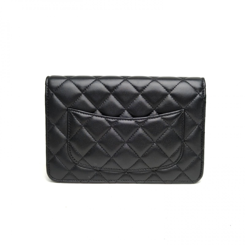 CHANEL CFWOC黑色羊皮晶片金扣金球調節扣-2