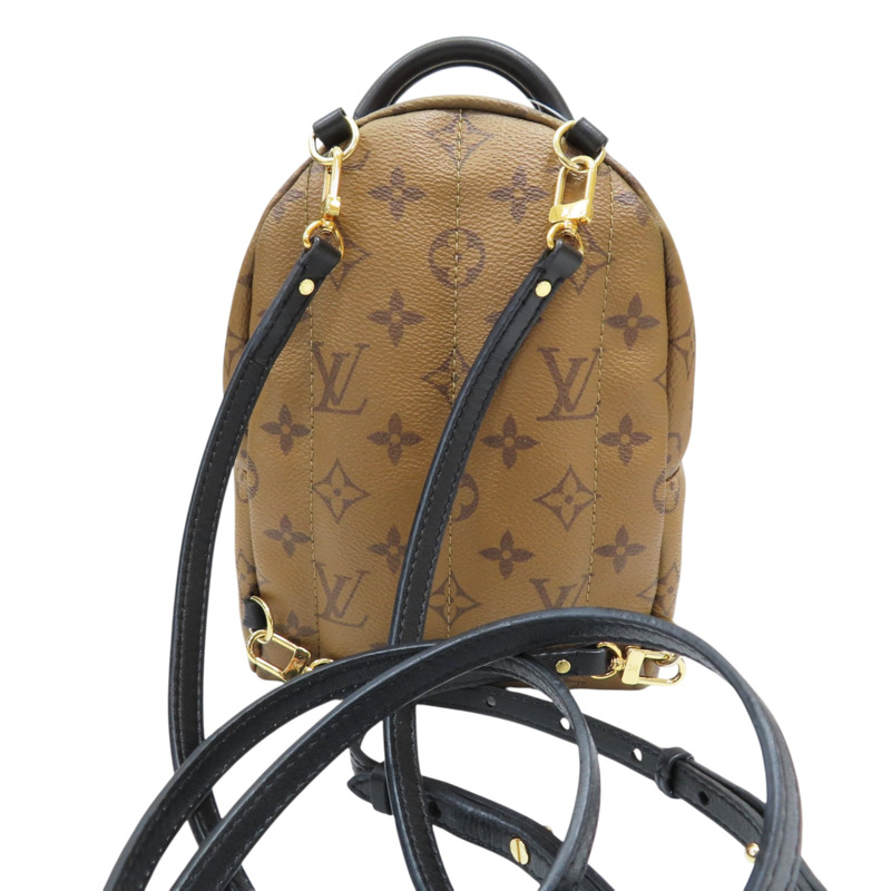 棕色 原花 PVC塗層帆布 Palm Springs mini 後背包【LOUIS VUITTON LV 路易威登】 M42411-1