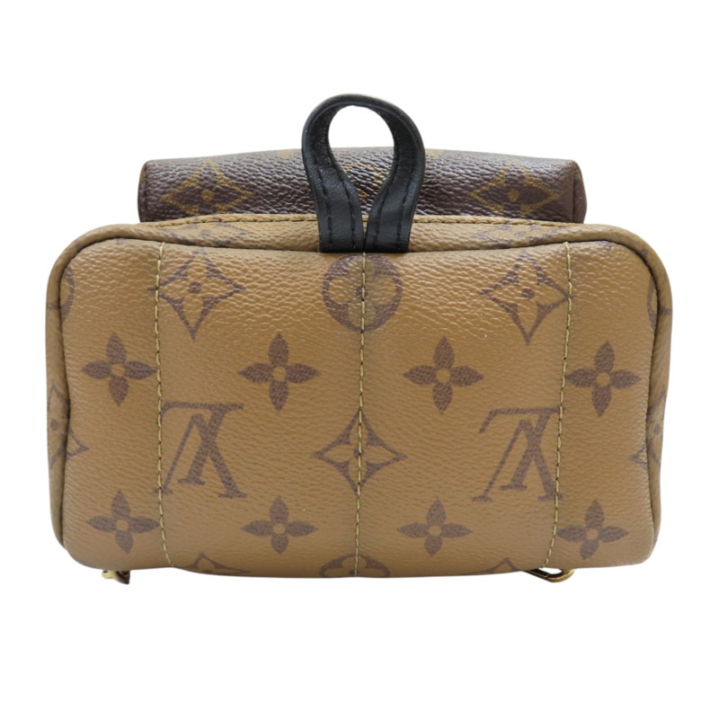 棕色 原花 PVC塗層帆布 Palm Springs mini 後背包【LOUIS VUITTON LV 路易威登】 M42411-3