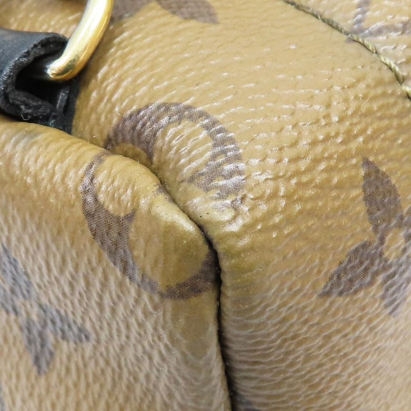 棕色 原花 PVC塗層帆布 Palm Springs mini 後背包【LOUIS VUITTON LV 路易威登】 M42411-11