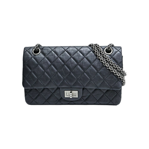 黑色 菱格紋 牛皮 2.55 Flap Bag 肩背包【CHANEL 香奈兒】 A37586