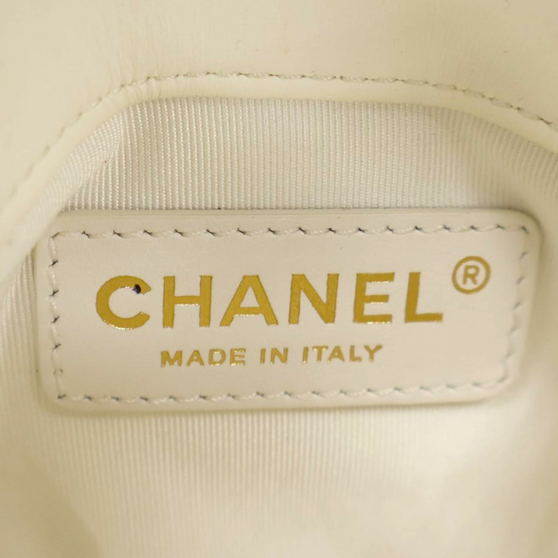 白/黃色 菱格紋 羊皮 NOVO BOLSA DOUBLE MINI FLAP 無卡 變色【CHANEL 香奈兒】 AS0649-5