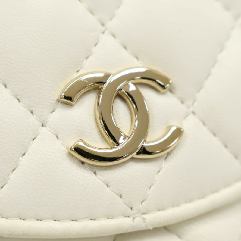 白/黃色 菱格紋 羊皮 NOVO BOLSA DOUBLE MINI FLAP 無卡 變色【CHANEL 香奈兒】 AS0649-8