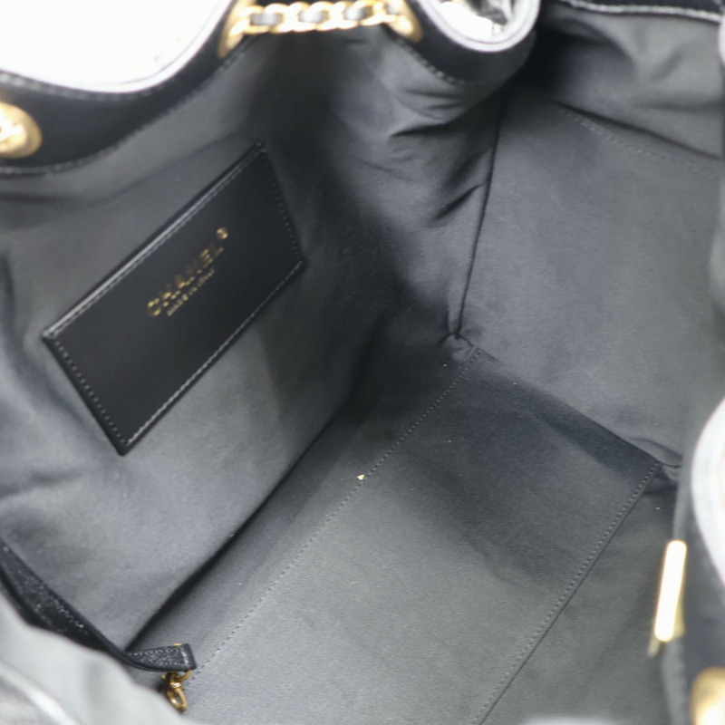 黑色 菱格紋 牛皮 25 中型 鍊帶 肩背包【CHANEL 香奈兒】 AS5311-2