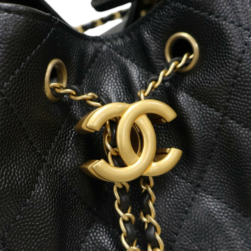 黑色 菱格紋 牛皮 25 中型 鍊帶 肩背包【CHANEL 香奈兒】 AS5311-7