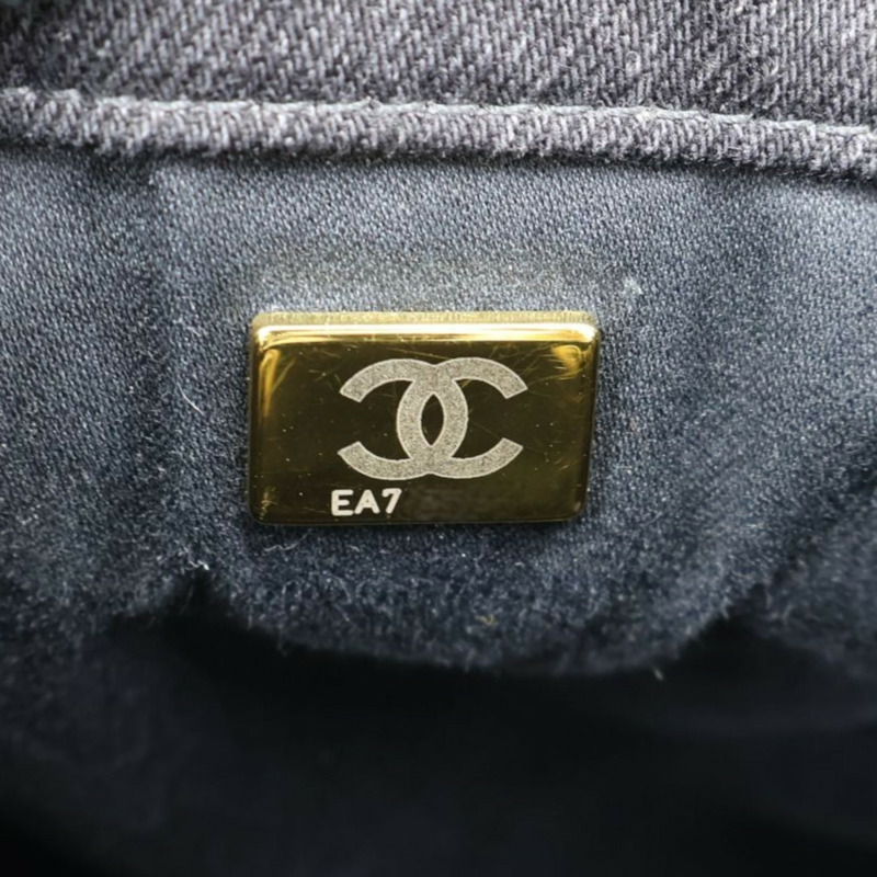 黑色 丹寧 25 中型 鍊帶 肩背包【CHANEL 香奈兒】 AS5311-5