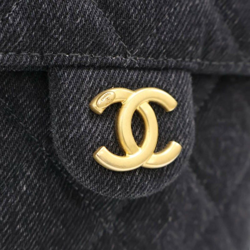 黑色 丹寧 25 中型 鍊帶 肩背包【CHANEL 香奈兒】 AS5311-7