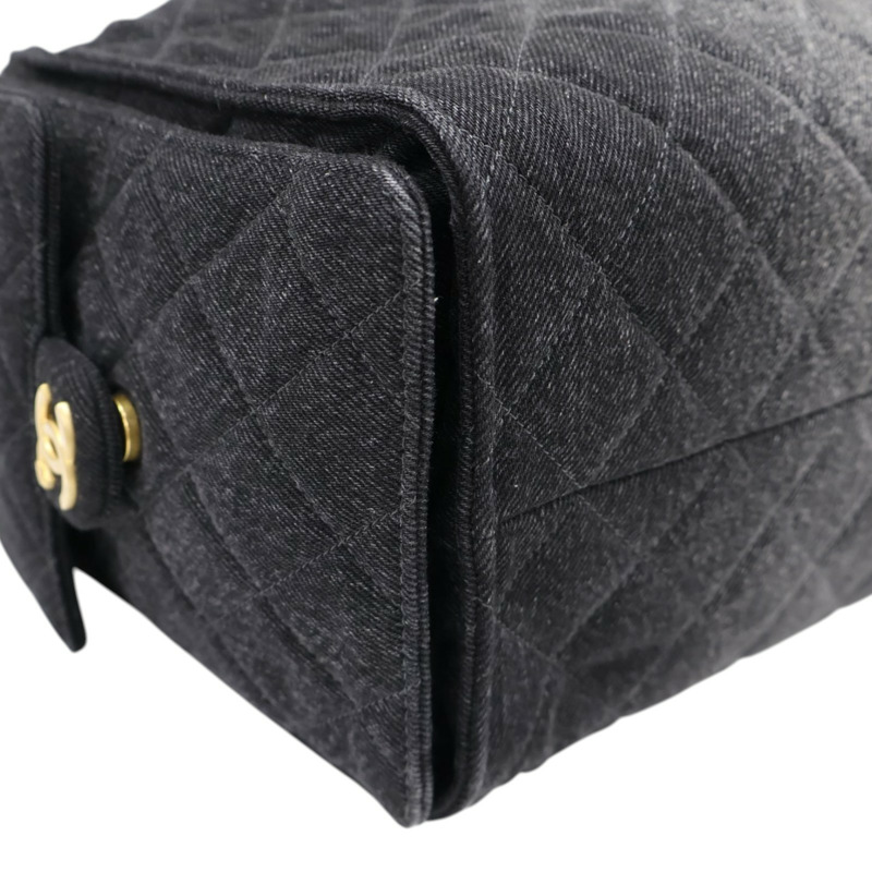 黑色 丹寧 25 中型 鍊帶 肩背包【CHANEL 香奈兒】 AS5311-10
