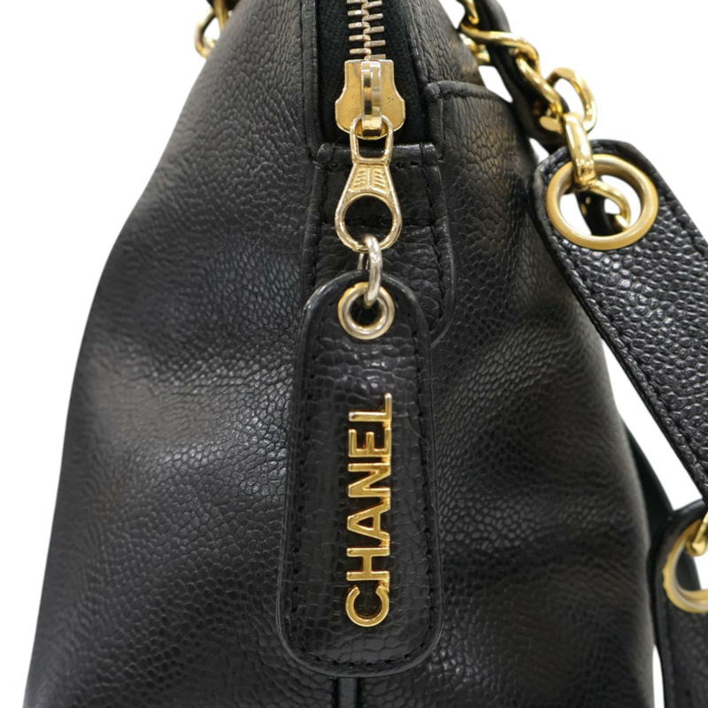 黑色 荔枝紋 牛皮 Vintage CC chain 肩背包 無卡【CHANEL 香奈兒】-6