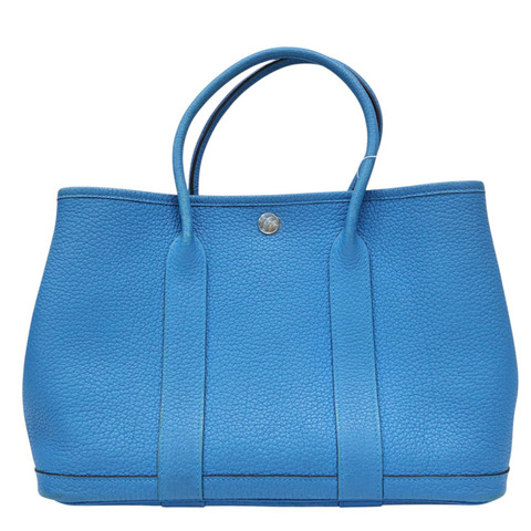 島嶼藍色 Negonda牛皮 Garden Party 30CM 手提包 X刻【HERMES 愛馬仕】