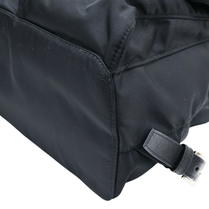 黑色 尼龍 Re-Nylon min 中型 後背包 附化妝袋【PRADA普拉達】 1BZ811-11