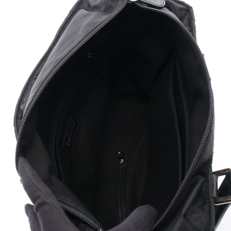 香奈兒巴黎紐約系列托特單肩包 A33100 尼龍皮革 黑色 二手 CC-2