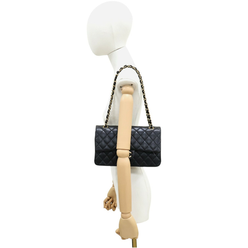黑色羊皮 Coco 25 鍊帶 肩背包【CHANEL 香奈兒】 A01112-9