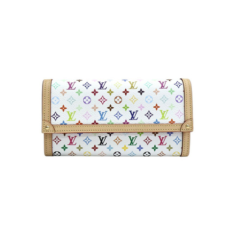 白彩 原花帆布 LV x TM Sarah 扣式 長夾【LOUIS VUITTON LV 路易威登】 M13397