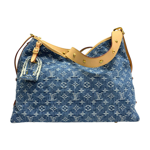 藍色 丹寧原花 Carry All MM 肩背包【LOUIS VUITTON LV 路易威登】 M46855