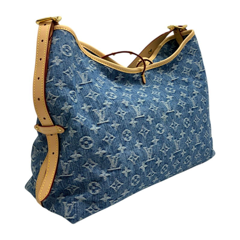 藍色 丹寧原花 Carry All MM 肩背包【LOUIS VUITTON LV 路易威登】 M46855-1