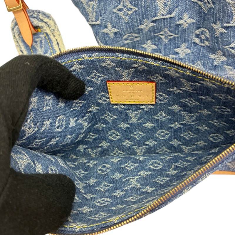 藍色 丹寧原花 Carry All MM 肩背包【LOUIS VUITTON LV 路易威登】 M46855-3