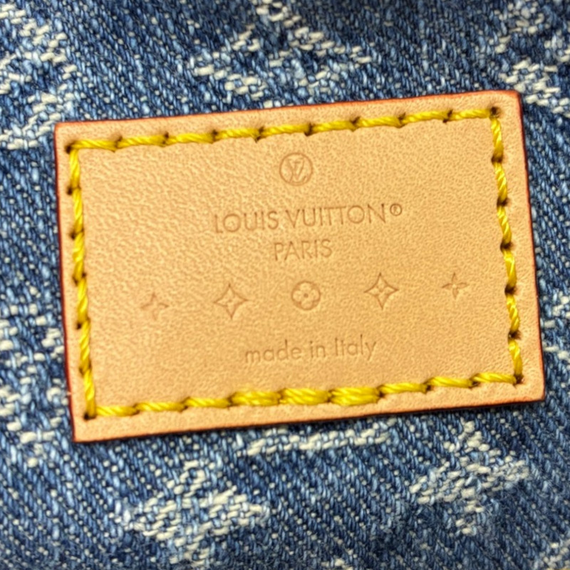 藍色 丹寧原花 Carry All MM 肩背包【LOUIS VUITTON LV 路易威登】 M46855-4