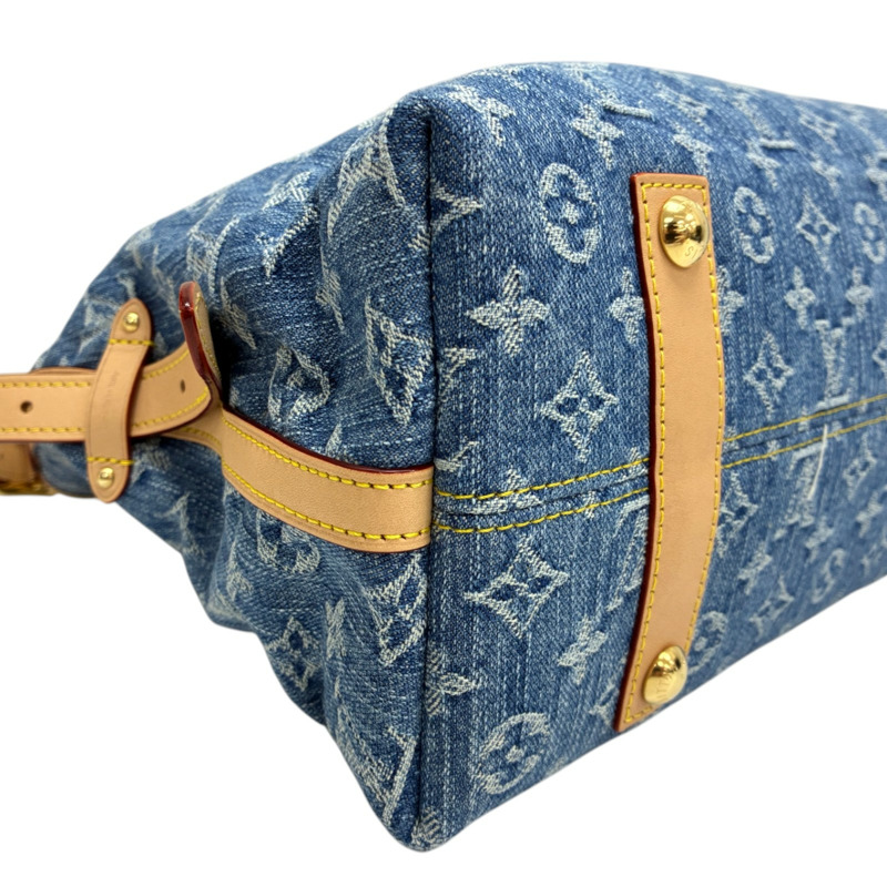 藍色 丹寧原花 Carry All MM 肩背包【LOUIS VUITTON LV 路易威登】 M46855-9