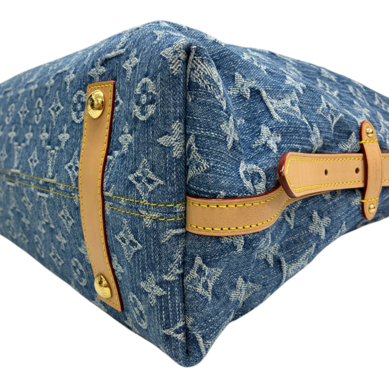藍色 丹寧原花 Carry All MM 肩背包【LOUIS VUITTON LV 路易威登】 M46855-10