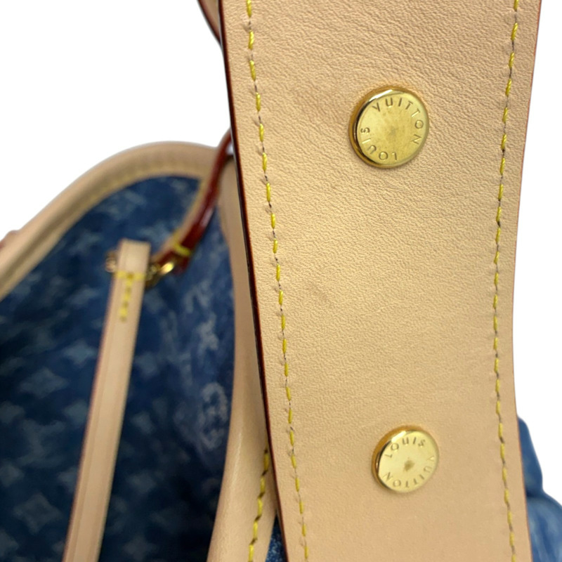 藍色 丹寧原花 Carry All MM 肩背包【LOUIS VUITTON LV 路易威登】 M46855-11