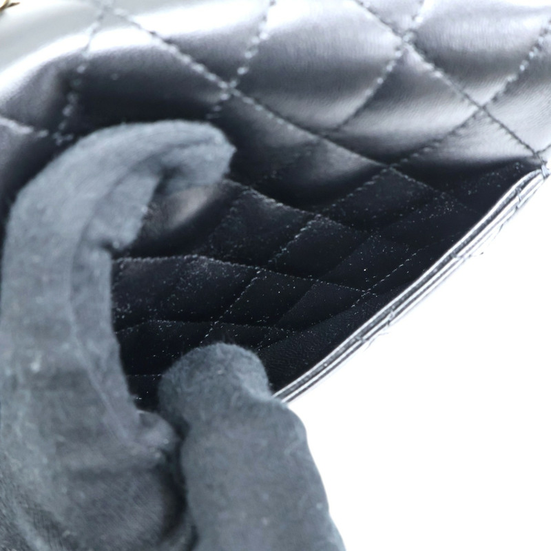 黑色羊皮 Mini Coco 17 鍊帶 肩背包【CHANEL 香奈兒】 A35200-4
