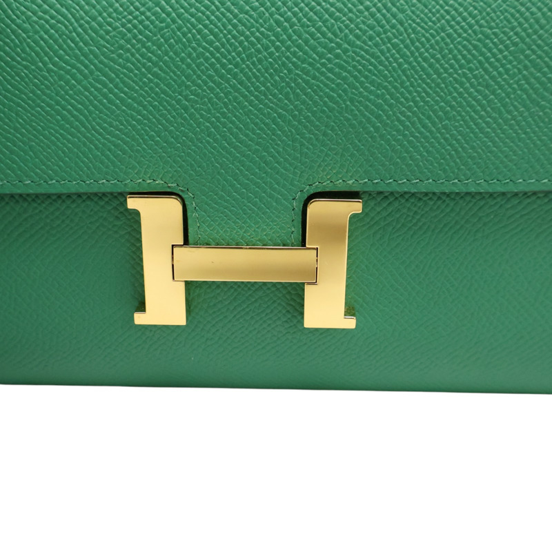 絲絨綠色 Epsom牛皮 Constance To Go 肩背包 W刻 金釦【HERMES 愛馬仕】 H085822CC-3