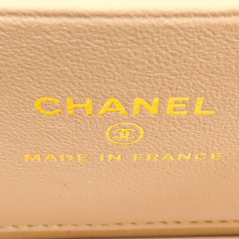 淺褐色 菱格紋 羊皮 Vanity Case 化妝 鍊帶 肩背包【CHANEL 香奈兒】 AP2199-3