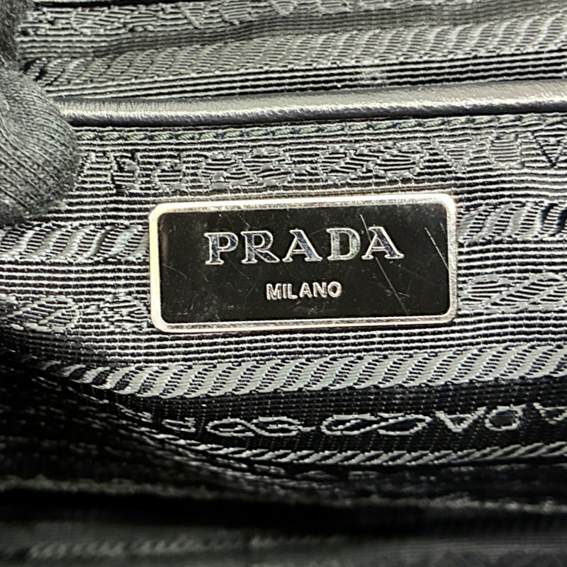 黑色 牛皮 尼龍 Re-Nylon 肩背包【PRADA 普拉達】 1BZ811-3