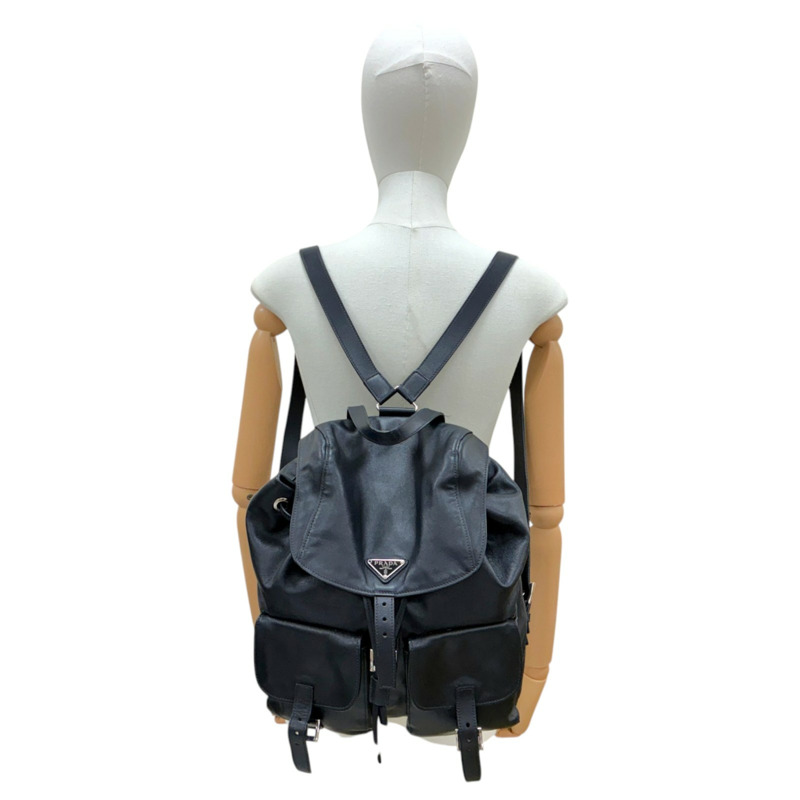 黑色 牛皮 尼龍 Re-Nylon 肩背包【PRADA 普拉達】 1BZ811-5