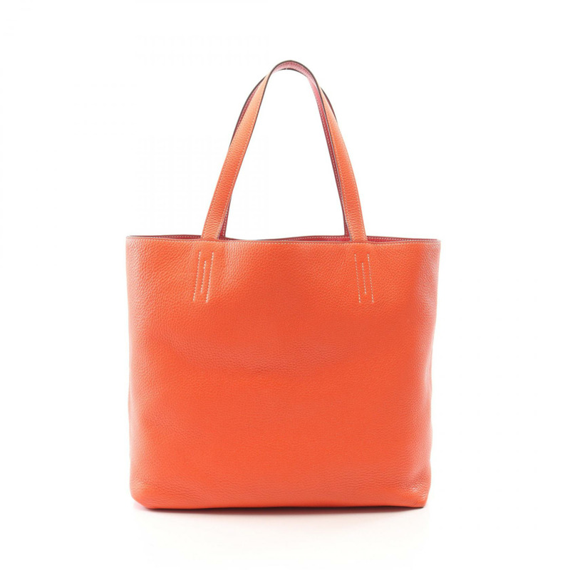 HERMES Double Sense 45 雙面手提包 A Taurillon Clemence Rouge casaque-0