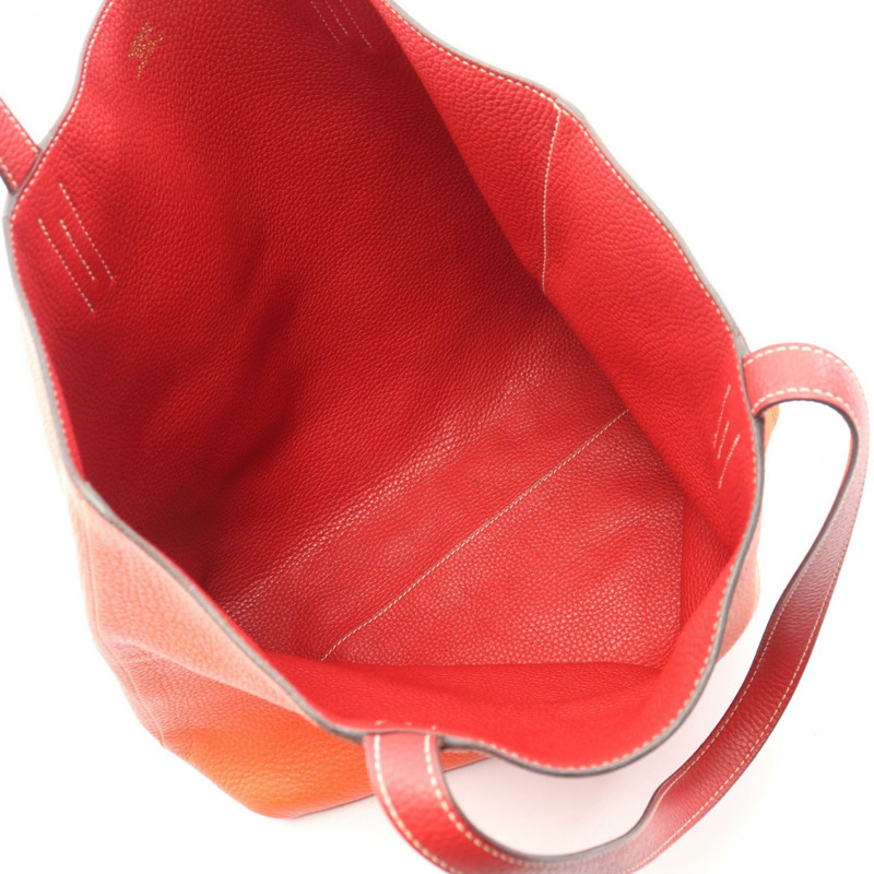 HERMES Double Sense 45 雙面手提包 A Taurillon Clemence Rouge casaque-2