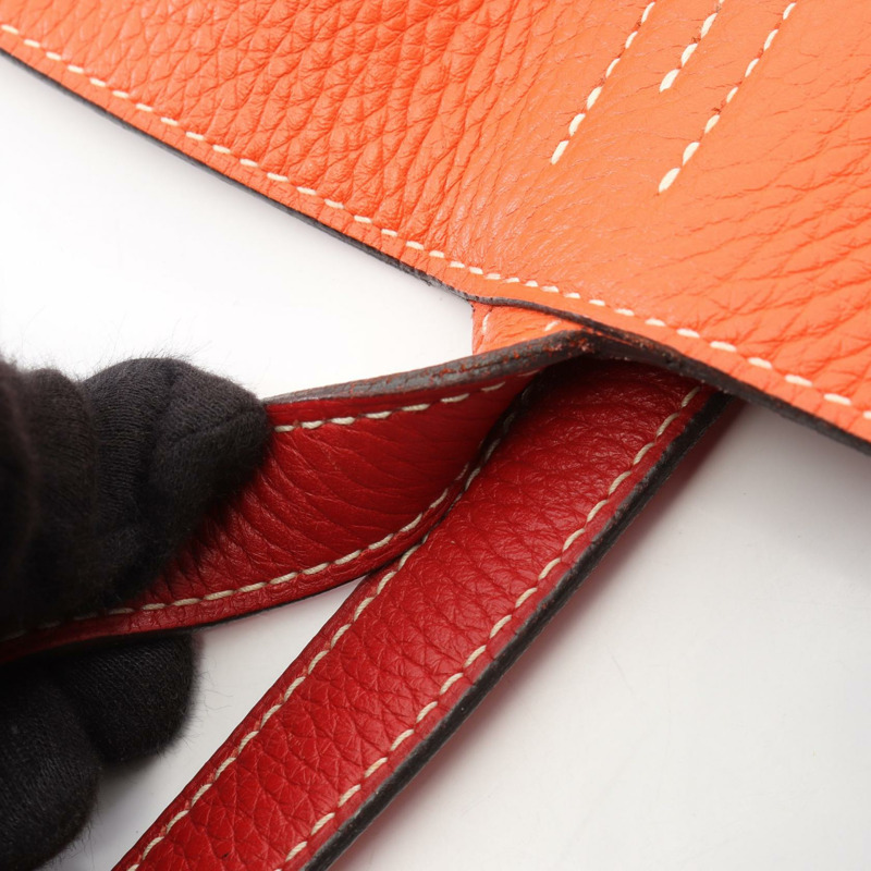 HERMES Double Sense 45 雙面手提包 A Taurillon Clemence Rouge casaque-7