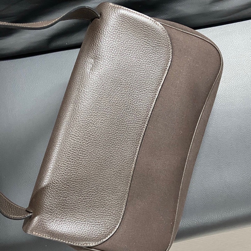 Hermes 爱马仕 絕版 Colorado saddle帆布拼皮馬鞍包 尺寸23*15-6