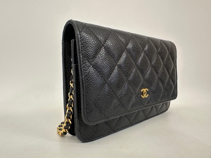 Chanel 黑荔枝牛皮經典款6卡 woc-1