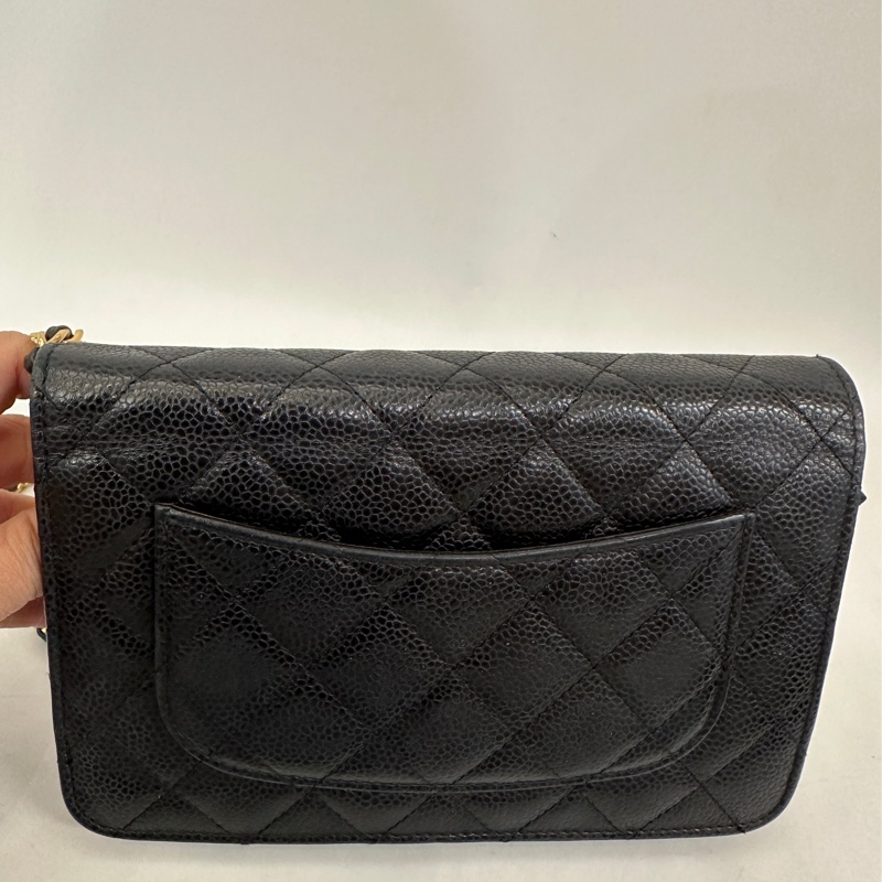 Chanel 黑荔枝牛皮經典款6卡 woc-3