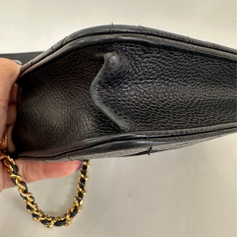 Chanel 黑荔枝牛皮經典款6卡 woc-8