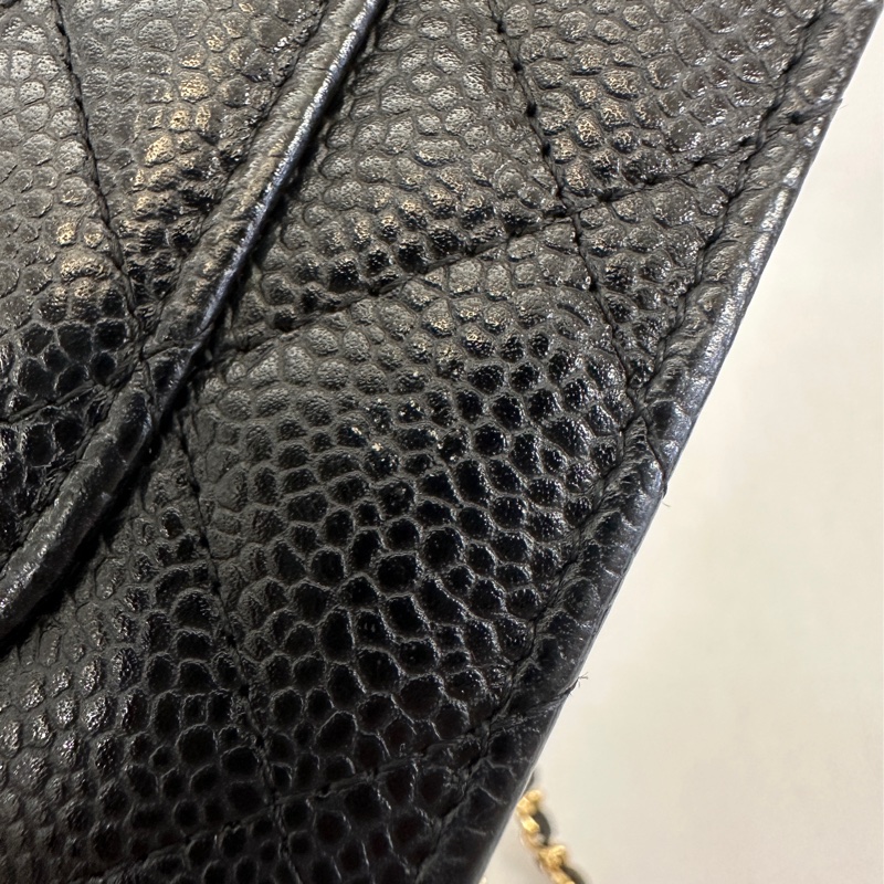 Chanel 黑荔枝牛皮經典款6卡 woc-10