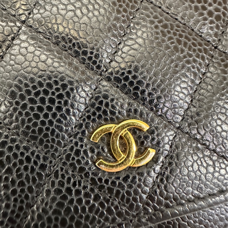 Chanel 黑荔枝牛皮經典款6卡 woc-11