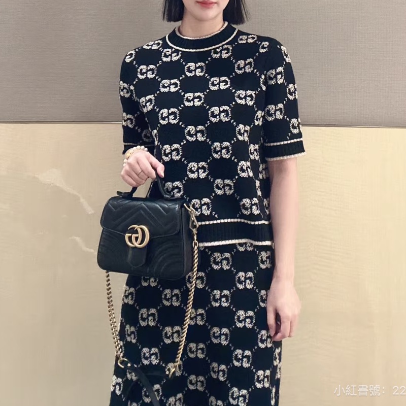 GUCCI古馳黑金雙G郵差包手提斜挎優雅滿分🤖-1